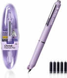 Stilou retractabil Writech F corp violet cu cutie cadou si 5 patroane cerneala albastre